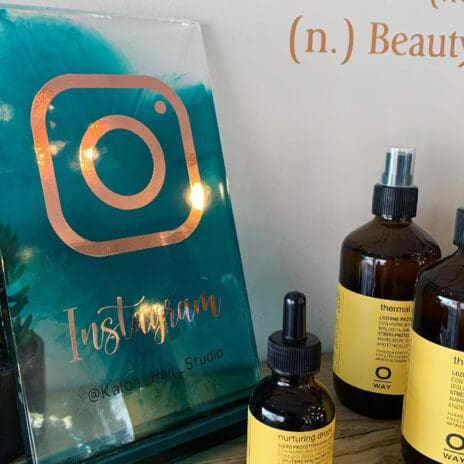 Product shot inside of Kalon Hair Studio Wales
